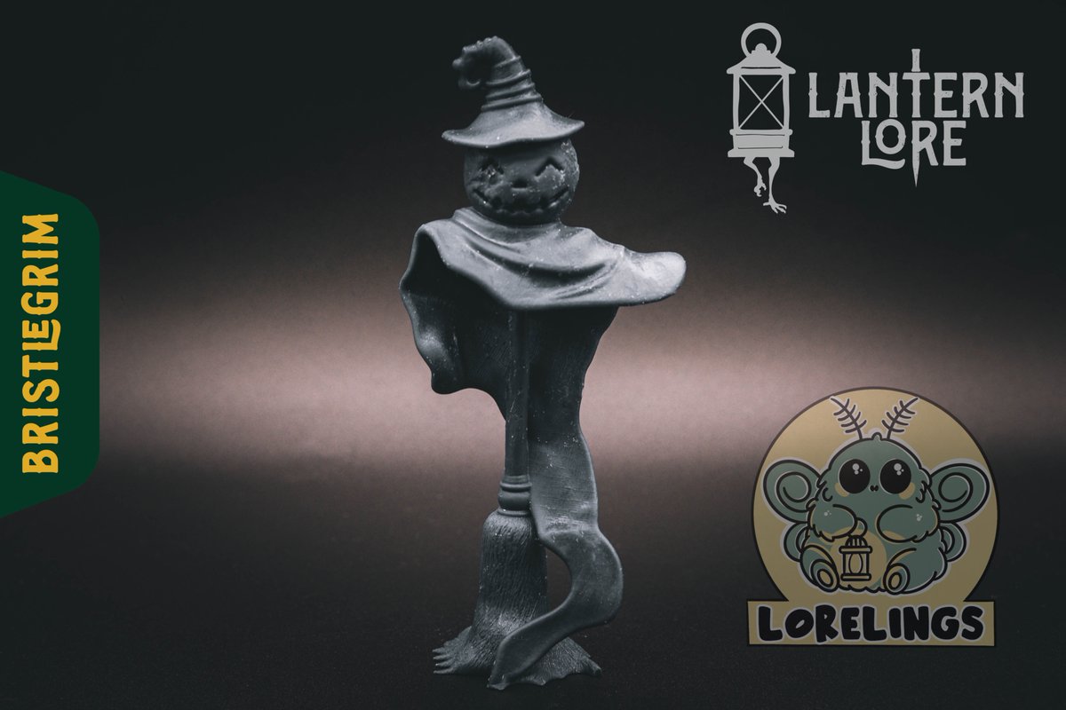 Bristlegrim has arrived from the Lorelings realm.

A pumpkin-headed witch-scarecrow ready to sweep your haunted shelves clean.  #dark #home #decor

Printer <a href="/mypeopoly/">Peopoly</a> Forge
Resin <a href="/SirayaTech/">Siraya Tech</a> Fast Navy Grey
Model tinyurl.com/37nybyc5