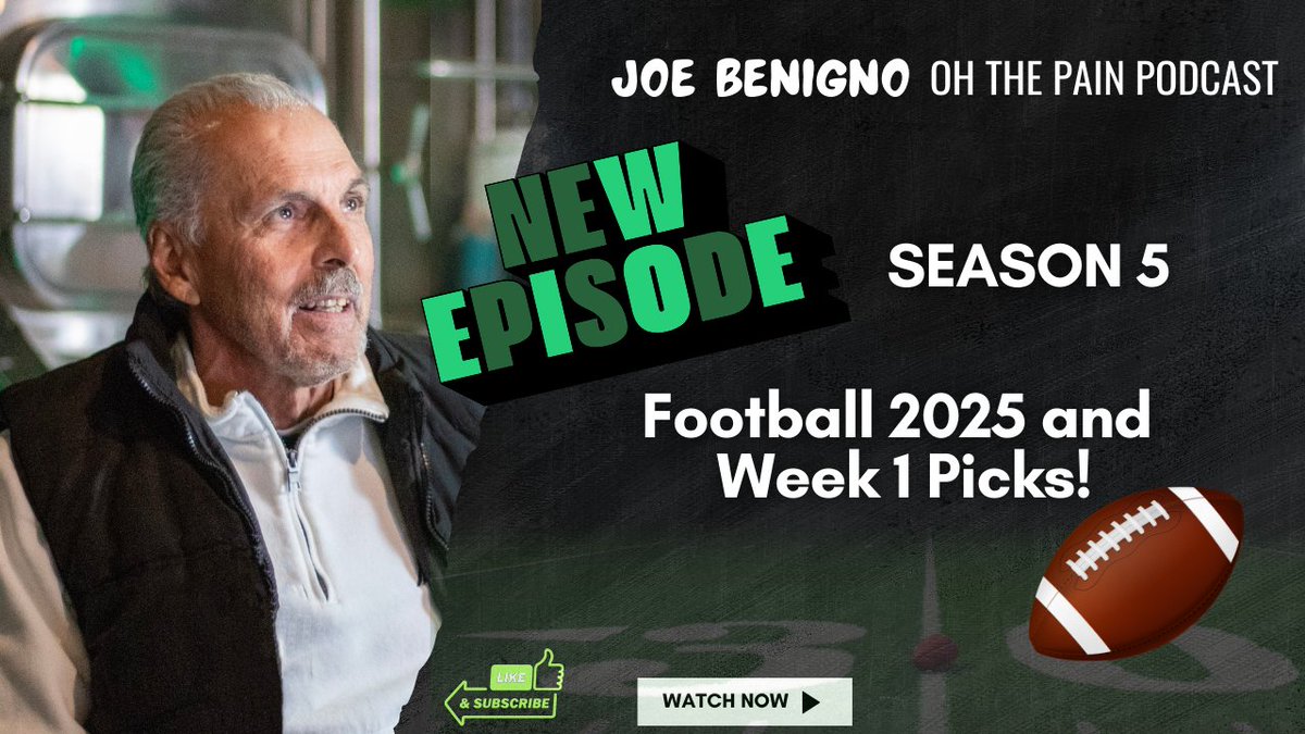 Football is back baby!!Football 2025 and Week 1 Picks!

Listen now on #applepodcast #spotify or watch on YouTube!!
#NFLKickoff #TakeFlight #Week1 #JetsNation #LGM #MetsBaseball #OhThePainPodcast

youtu.be/WqD7NmSVc38?si… via <a href="/YouTube/">YouTube</a>