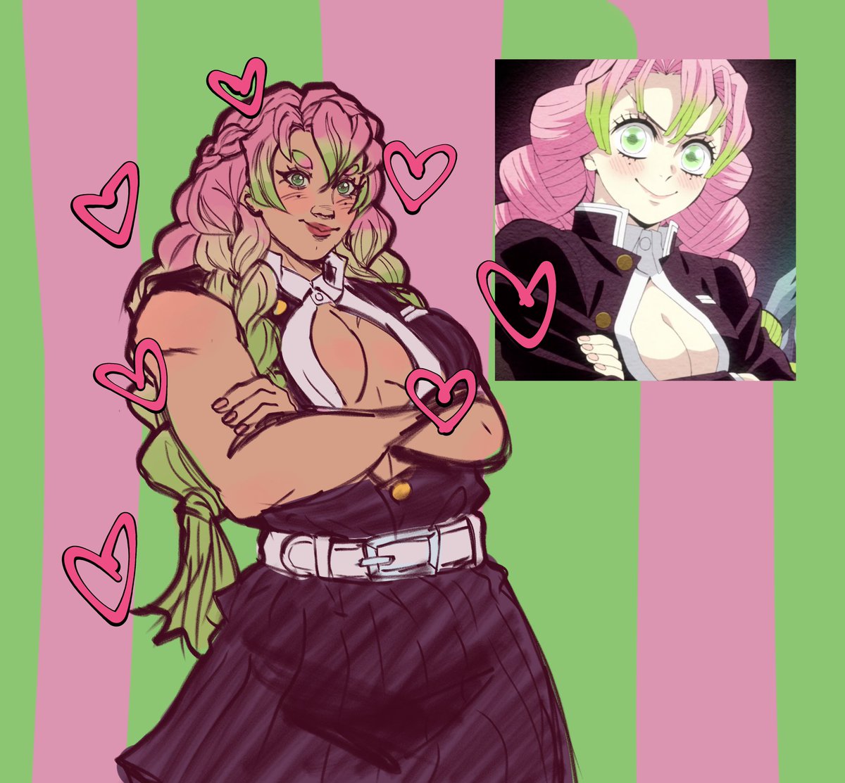 Thinking about drawing Mitsuri a little differently now 🩷🍡