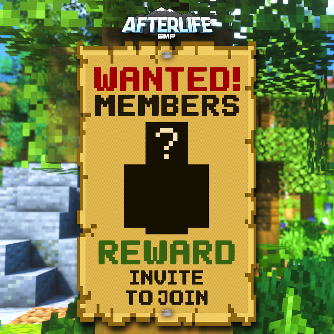 Spotted: A chance for YOU to join AfterLife SMP! 🎯 We're on the hunt for #Minecraft YouTubers. If you're a builder, redstoner, someone that has their own Miney Moments, or a chaotic good, your invite could be waiting! 🚀

Apply today at youtu.be/VyvY8oN0ooo
#MinecraftSMP