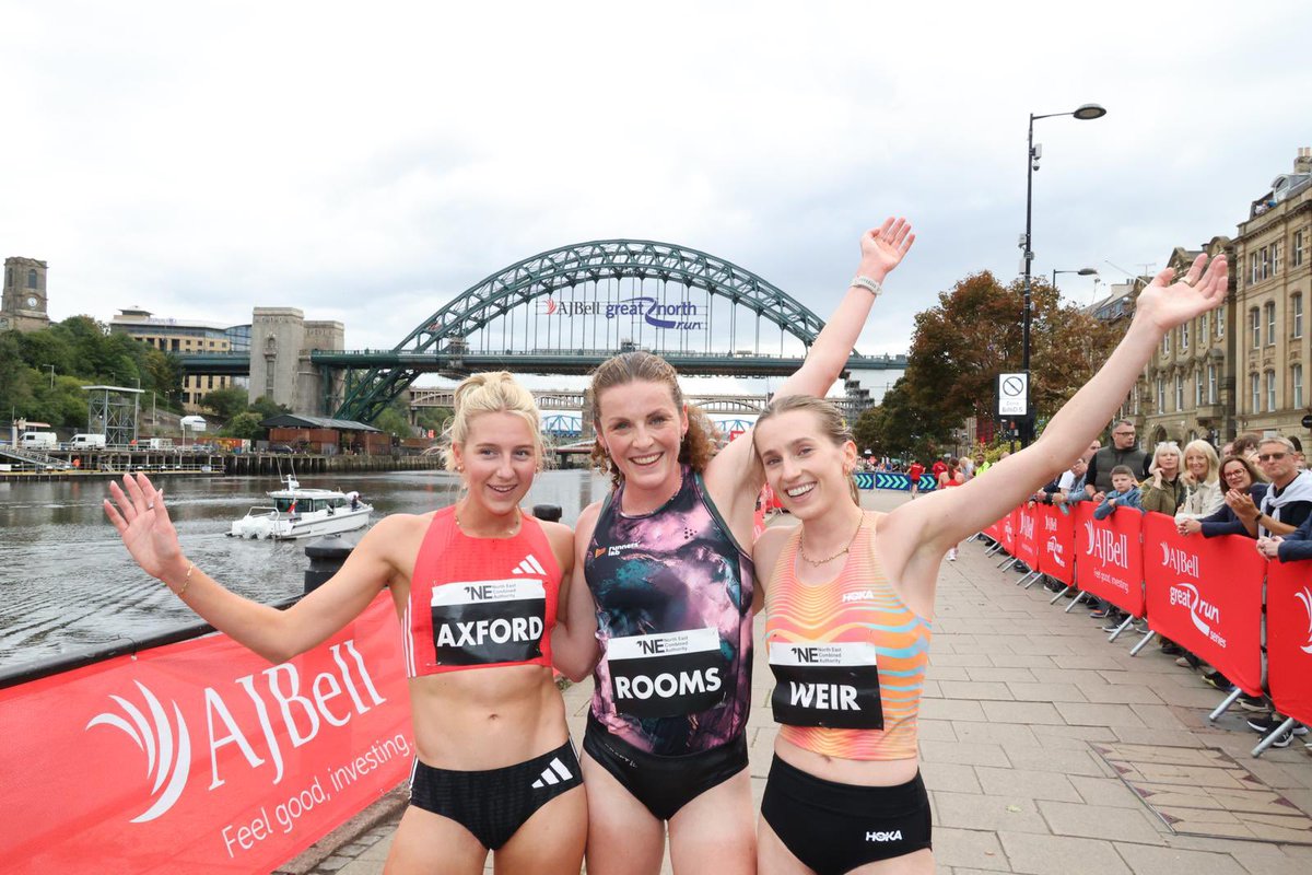 Great_Run's tweet photo. Elite International 5K Women’s 
🥇Lisa Rooms 00:15:59 
🥈Katie Axford 00:16:00
🥉India Weir 00:16:00

And a big thank you to the North East Combined Authority for your support for tonight’s elite race. https://t.co/U0237DwFLp