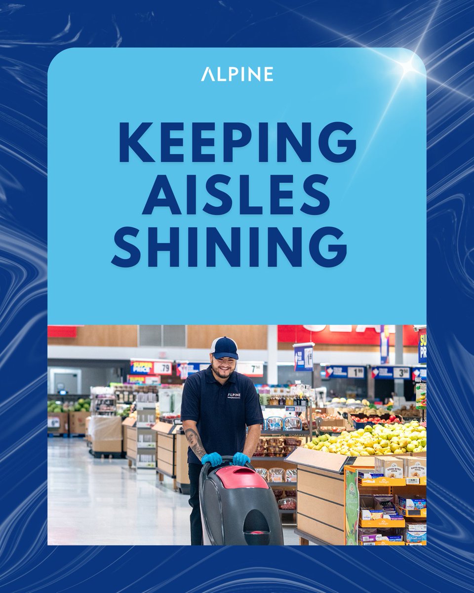 inc_alpine's tweet photo. #Grocery store cleanliness is all about maintaining personal safety and customer trust.

Alpine Building Maintenance specializes in commercial #cleaning programs tailored for supermarkets and food retailers of all sizes, from local shops to national chains. https://t.co/S2yPCnSYAn