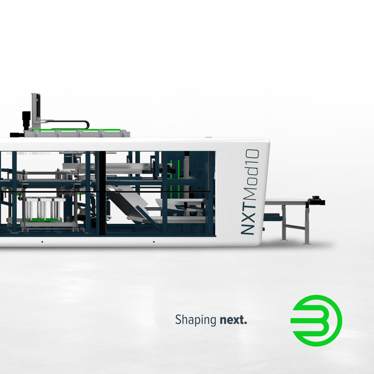 The NXT thermoforming system — designed for sustainable packaging of food &amp; produce. Our versatile fiber &amp; plastic solutions ensure competitive pricing while reducing your carbon footprint. Join us in creating a greener future in food packaging. Visit onebmg.com/mod10.