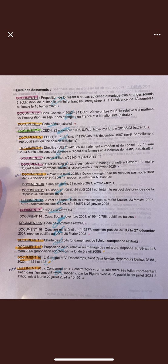 🚨ALERTE - SUJET NOTE DE SYNTHÈSE AIX ET TOULON : Le Mariage 

👉 Liste des documents :