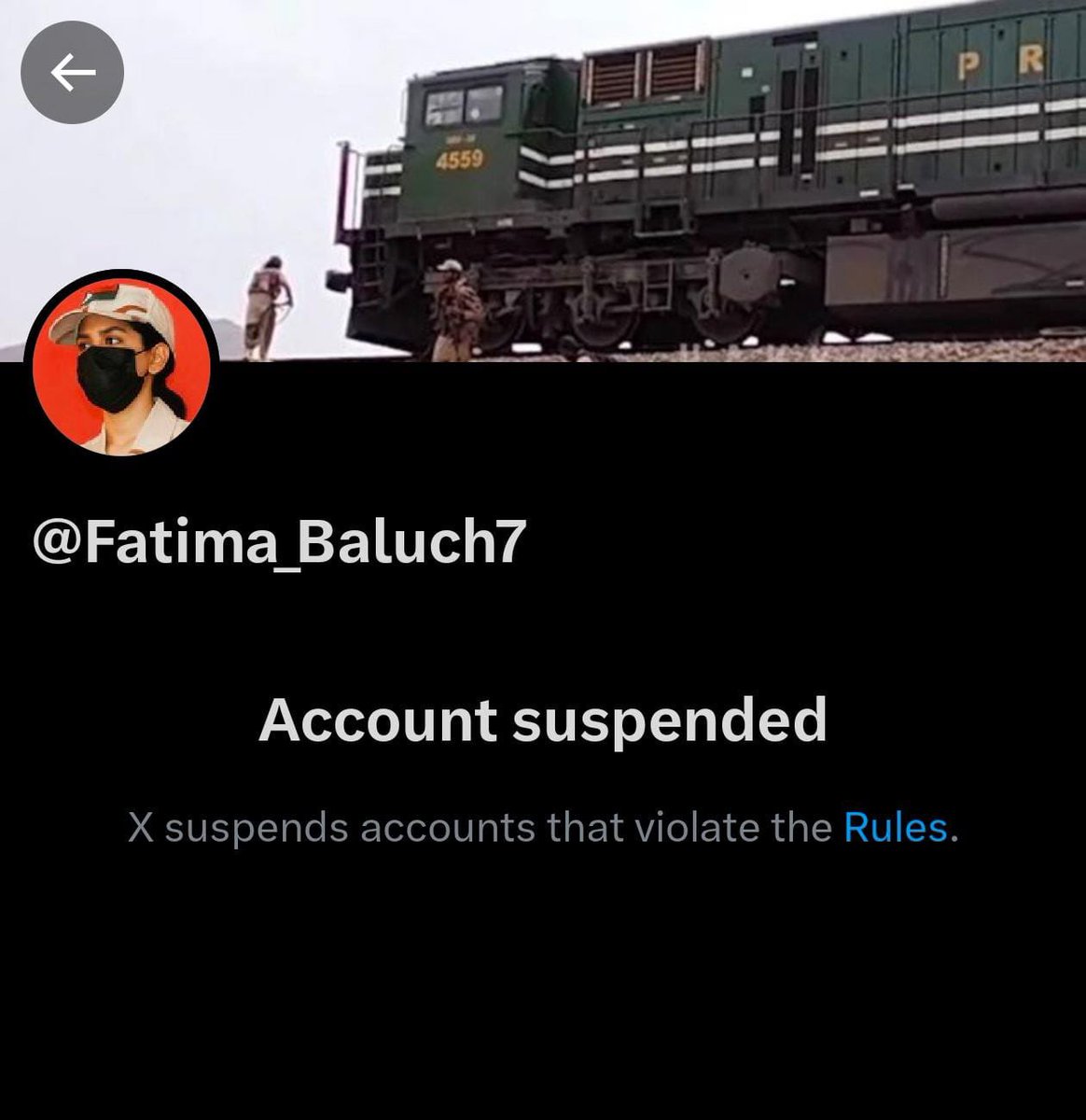 فاطمہ بلوچ کا جعلی ٹوئٹر اکاؤنٹ سسپینڈ! دہلی میں سوگ
را میں ہلچل، اور "فتنہ الہندوستان" کی آنکھیں نم!  
اداکاری تو کمال کی تھی، مگر سچ کے آگے نہ چل سکی۔  
اب نیا اکاؤنٹ شاید "فتنہ ٹیکسی" کے نام سے بنے گا!😂
#PropagandaFail 
#بلوچستان_جاگ_رہا_ہے