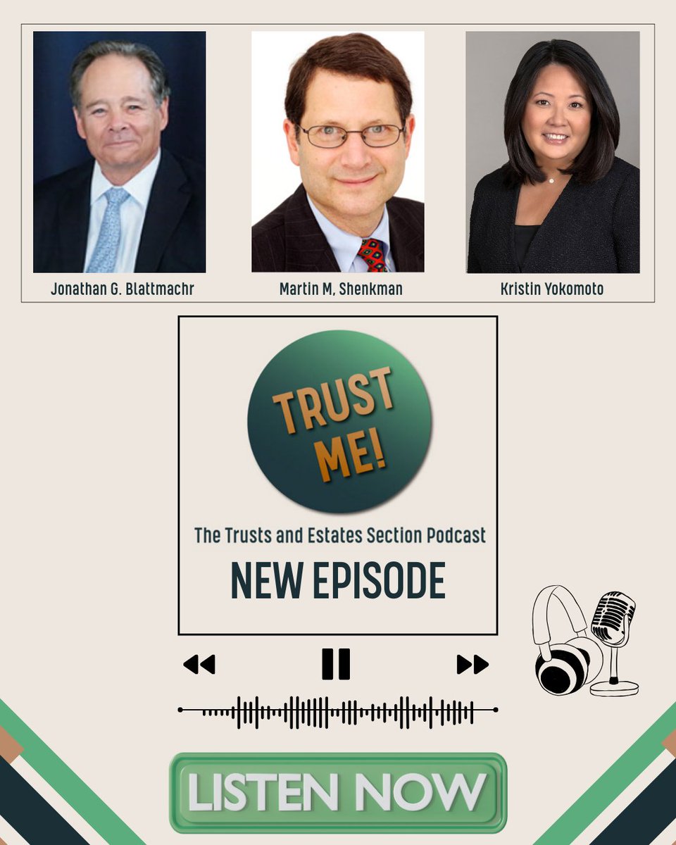 CLATrusts's tweet image. SEASON 5 EP 10: One Big Beautiful Bill Act (OBBBA) and Current Landscape of Estate Planning

JONATHAN BLATTMACHR and MARTIN SHENKMAN share their thoughts on key OBBBA provisions and the Act’s impact on estate and tax planning with KRISTIN YOKOMOTO

Listen: bit.ly/3JLYVvk