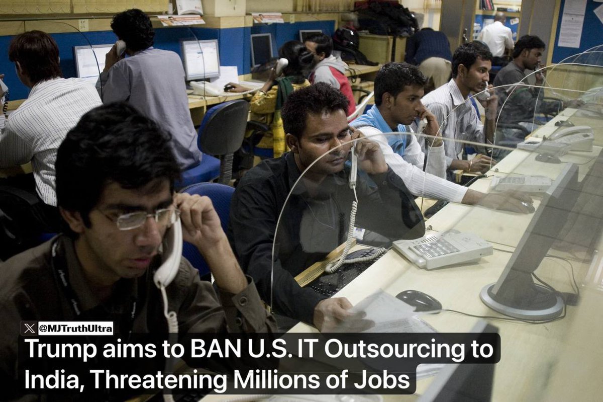 🚨 BREAKING - Trump aims to BAN U.S. IT Outsourcing to India, Threatening Millions of Jobs

Drop a . If you would rather talk to an American for customer service.