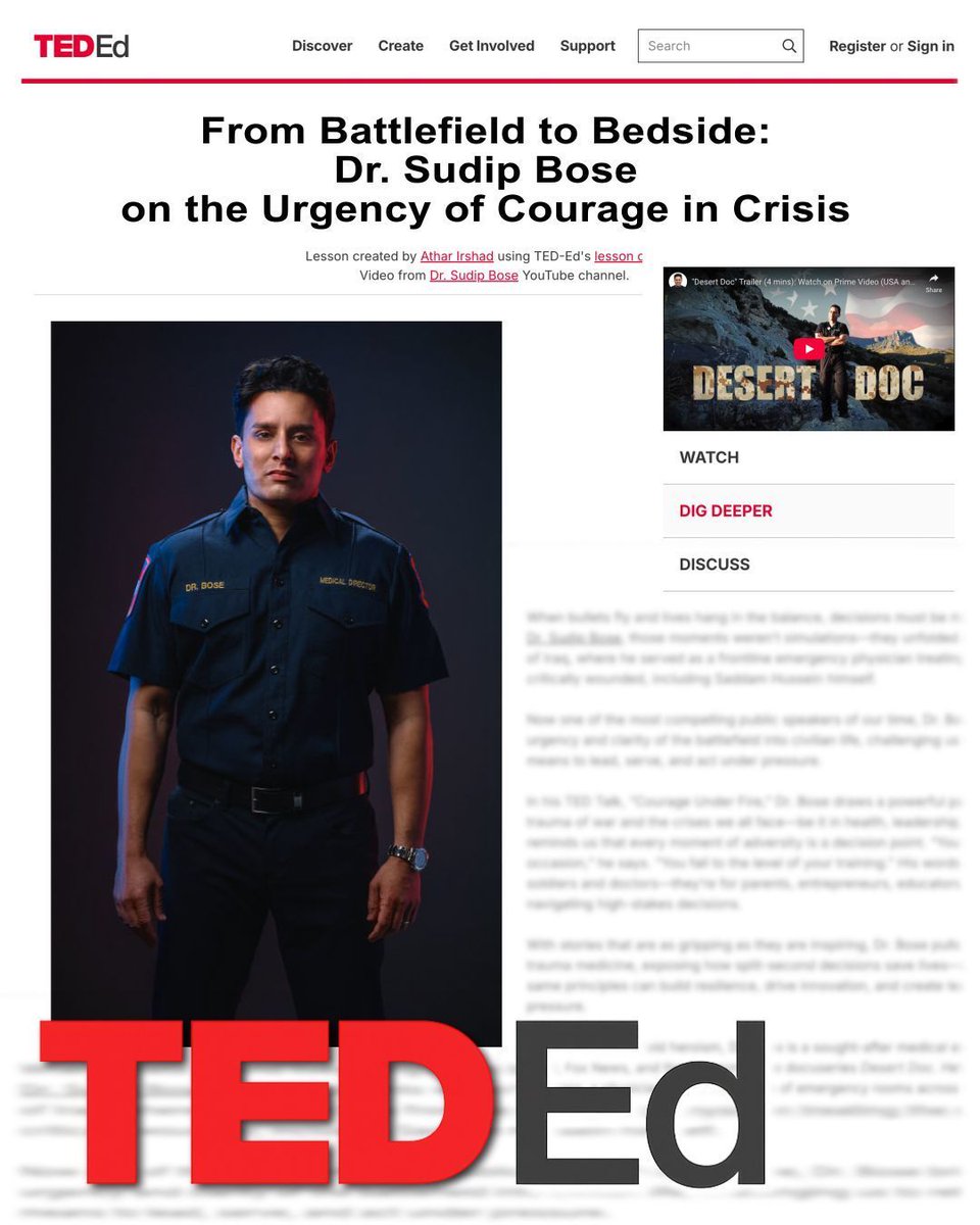 “Crisis doesn’t create character—it reveals it.”
In my TEDEd article, Courage Under Fire, I share how battlefield trauma and emergency medicine shaped my leadership under pressure.
These lessons apply far beyond the ER.
Read here: buff.ly/3eOfU51
#DesertDoc