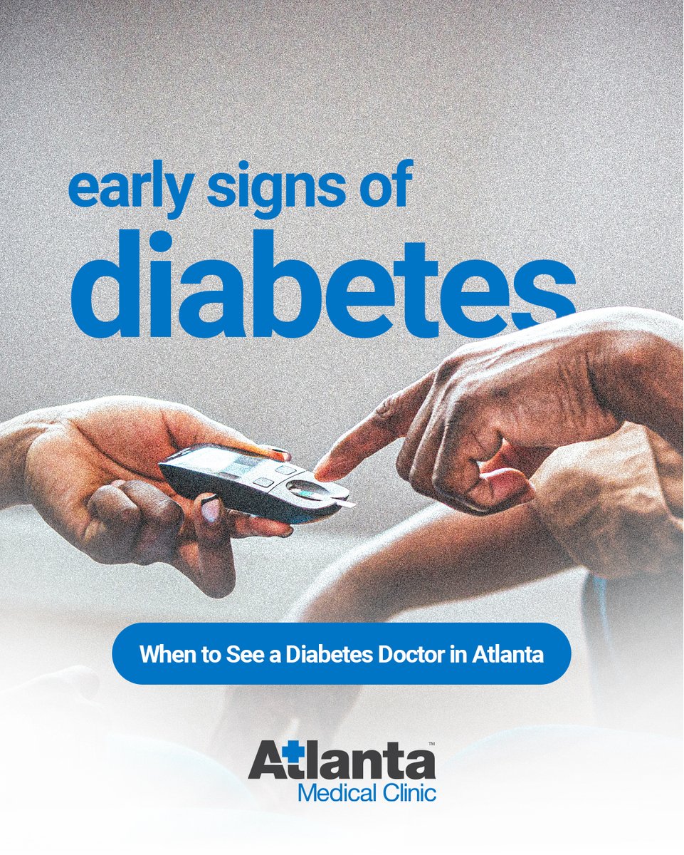 AtlantaMedicalC's tweet photo. Unusual fatigue, constant thirst, blurred vision? These could be early signs of diabetes.

If you’re experiencing symptoms like frequent urination, slow-healing wounds, or numbness, it may be time to seek help. Learn more:  https://t.co/SWBkJw7W6U

#DiabetesAwareness https://t.co/GoAIOSi3Hg
