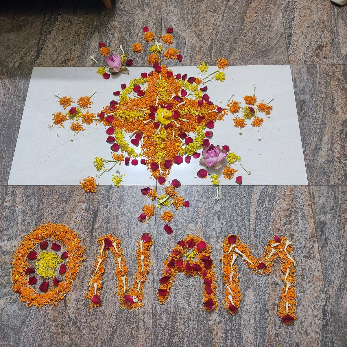 Ever since we shifted to BBS, I organize a get together to celebrate Onam. M wrote me a note before dozing off. 

Made me realize I never thought of thanking my mother for anything until very late. 

This generation is differently built. 

Also in picture the pookalam she made.