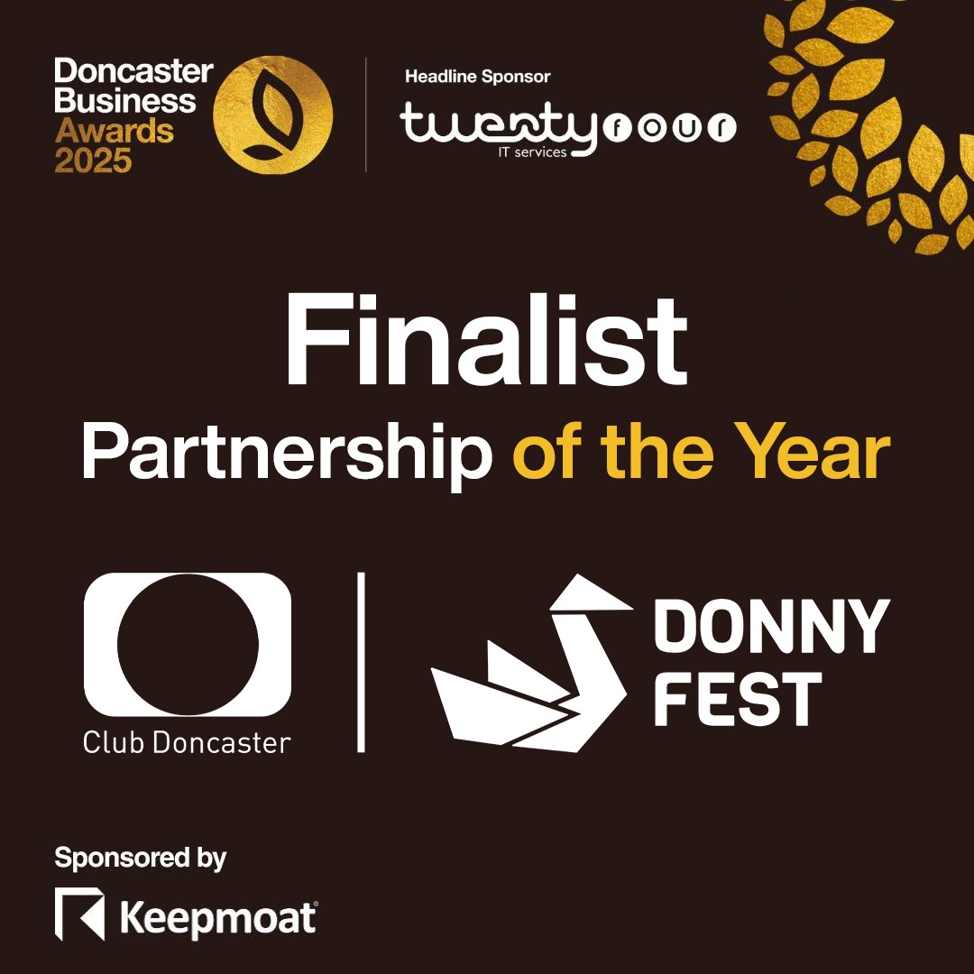 🎉 We’re finalists! 🎉

We’re absolutely buzzing to announce that DonnyFest is a finalist at the Doncaster Business Awards 2025, in the running for Partnership of the Year alongside our friends at Club Doncaster 🙌

This recognition means so much – it celebrates the