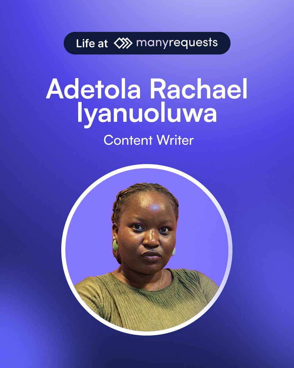 ManyRequests's tweet image. 👋🏼 Say hello to Adetola, our content writer from Lagos 🇳🇬

📚 She loves diving into research, writing at lightning speed, and swears by the service catalog feature in ManyRequests.

👉 Get to know the rest of our team and see how ManyRequests makes creative agency life easier