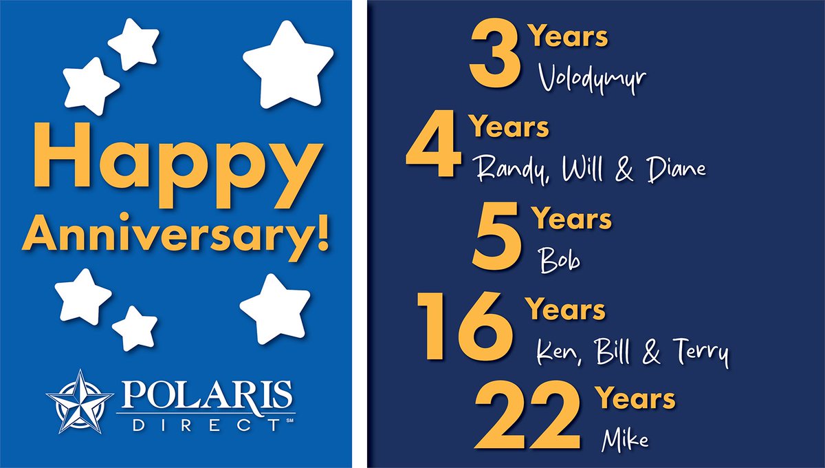 PolarisDirect's tweet image. Congratulations to all those celebrating their work anniversaries this September. 🎉 You make a real difference every day—we’re lucky to have you on board!

Drop a ⭐ in the comments to celebrate with us!

#EmployeeAnniversaries #TeamAppreciation #ThankYou