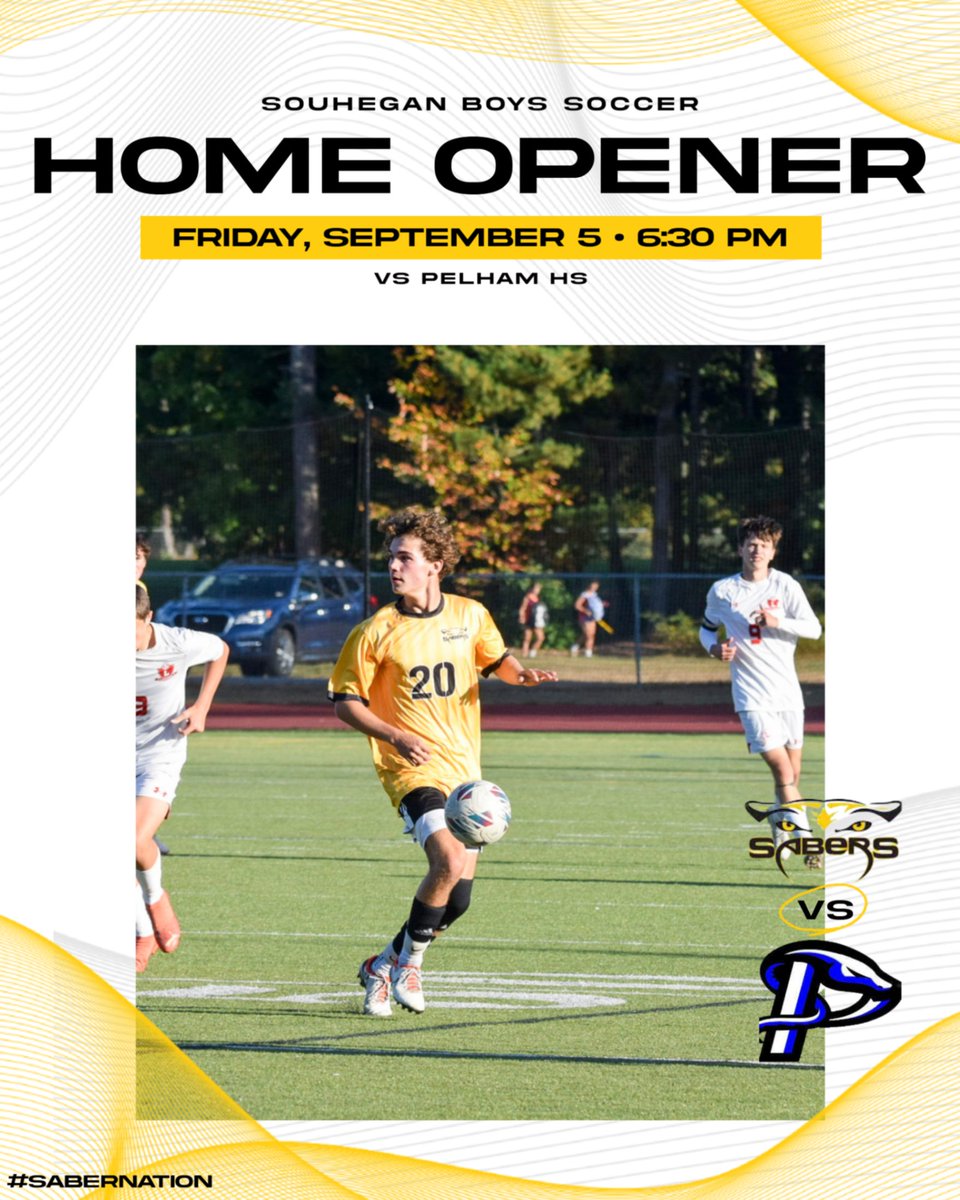Friday Night soccer! Your Sabers boys soccer team opens their home slate with a 6:30pm game on Calvetti Family Field. Kick your weekend off with a great game! #SaberNation