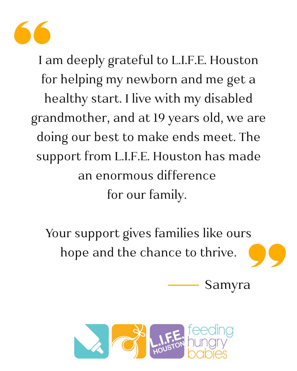 Thanks to the Fall Friends Luncheon, donors and sponsors provide formula, nutrition education, and support to families like Samyra’s. Give hope and help families thrive: lifehouston.org/2025ffl