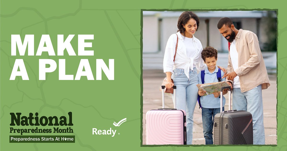 KentuckyEM's tweet photo. Make a Family Emergency Plan. September is National Preparedness Month; “Preparedness Starts at Home”. • Know the different types of emergencies that could happen. • Make a emergency plan. • Build an emergency kit. • Get involved in your community. https://t.co/8Fvva7ZmUU https://t.co/M4fydEny33