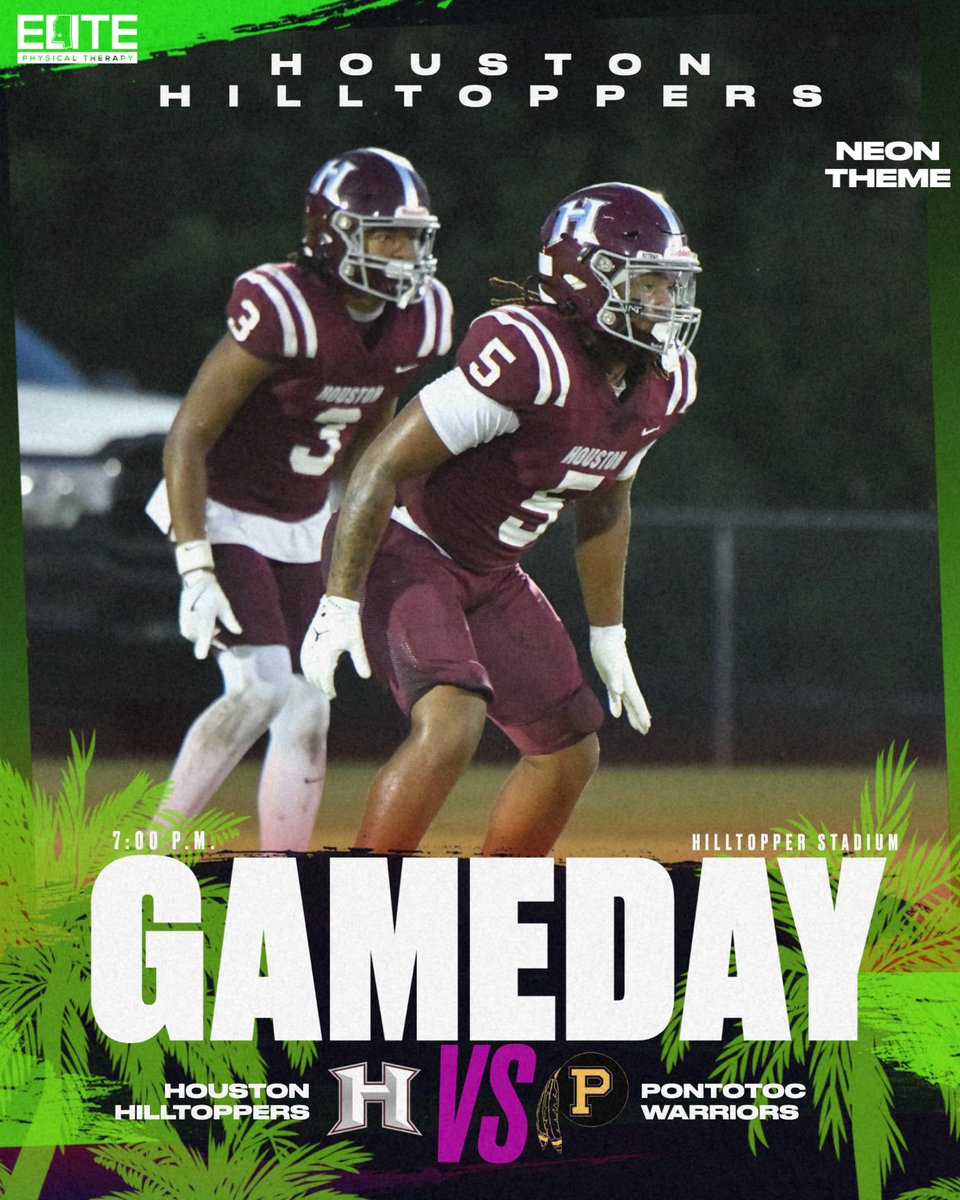 Houston Hilltopper Football (@htopperfootball) on Twitter photo 🏈HILLTOPPERS GAMEDAY🏈
🆚 Pontotoc Warriors
⏰ 7:00pm
📍Houston High/Topper Field
📻: Sunny 93.3
💰: $8 Admission (CASH ONLY)
👛👜: Clear bag policy is enforced
**Come out tonight and show your support for your Hilltoppers as we take on the Warriors!😎 🏈HILLTOPPERS GAMEDAY🏈
🆚 Pontotoc Warriors
⏰ 7:00pm
📍Houston High/Topper Field
📻: Sunny 93.3
💰: $8 Admission (CASH ONLY)
👛👜: Clear bag policy is enforced
**Come out tonight and show your support for your Hilltoppers as we take on the Warriors!😎