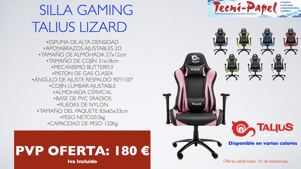 Oferta Vuelta al Cole de silla gaming Lizard de Talius!! #VueltaAlCole #vueltaalcole2025