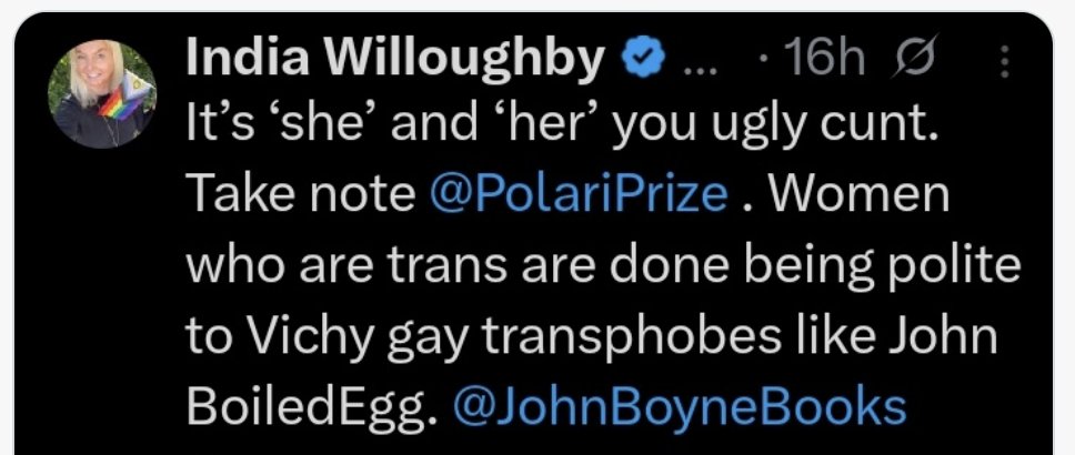 jk_rowling's tweet image. Rattle India Willoughby&apos;s cage and the furious, narcissistic, abusive male reveals himself, every single time.