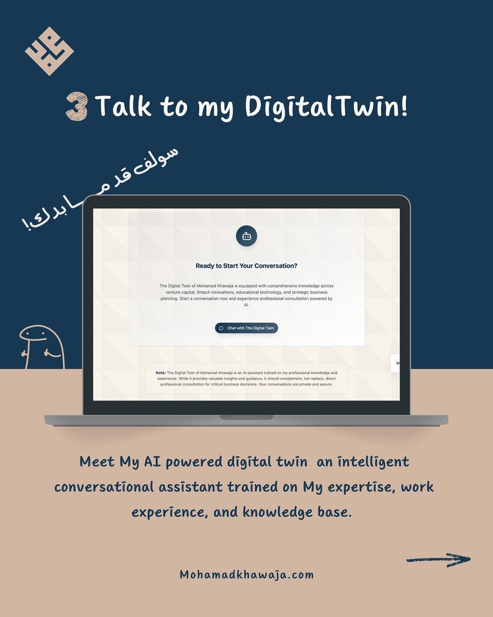 لقد أطلقت رسميًا موقعي الشخصي الجديد 🚀

ستجدون فيه:
💼 عرض لمسيرتي وخبراتي المهنية
🎯 برامج تدريبية للشركات مصممة لتحقيق الأثر
🧭 خدمات استشارية لتوجيه الأعمال نحو المستقبل
🤖 خطوتي الأولى في رحلة التوأم الرقمي

🌐 زوروا الموقع، شاركوه، ولنبدأ التواصل!