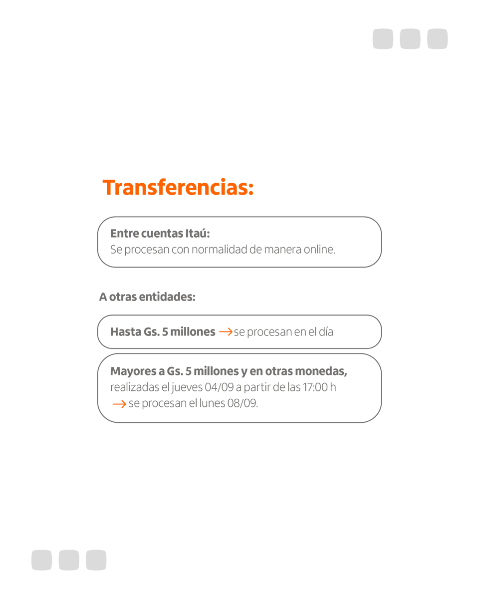 📢 Este viernes 5 de septiembre es feriado nacional. 

Tené en cuenta nuestros horarios especiales de atención y cómo se procesarán pagos, cheques y transferencias.  

Más info acá 👇