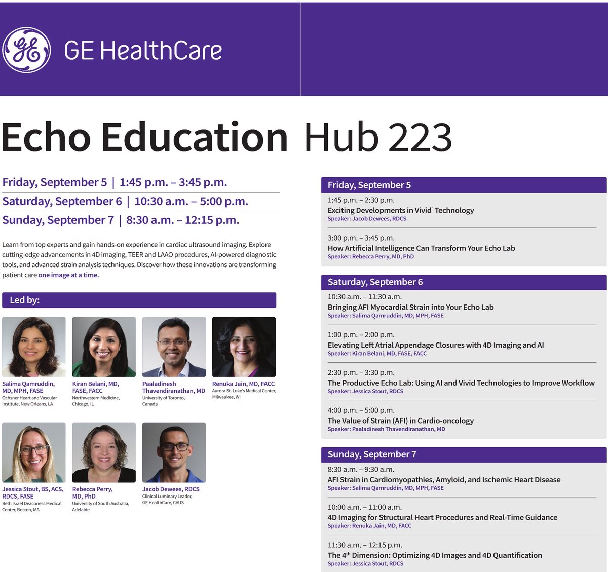 Salima Qamruddin MD (@salimaqmd) on Twitter photo See you at <a href="/ASE360/">American Society of Echocardiography</a> scientific session <a href="/GEHealthCare/">GE HealthCare</a> hub, with talks on myocardial strain 101, and it use in cardiomyopathies/ischemic heart disease along with fantastic speakers! <a href="/renujain19/">Renu</a> <a href="/pattypellikka/">Dr.Patricia Pellikka</a> <a href="/DocStrom/">Jordan Strom, MD, MSc, FACC, FASE</a> <a href="/OchsnerCardio/">John Ochsner Heart & Vascular Institute</a> See you at <a href="/ASE360/">American Society of Echocardiography</a> scientific session <a href="/GEHealthCare/">GE HealthCare</a> hub, with talks on myocardial strain 101, and it use in cardiomyopathies/ischemic heart disease along with fantastic speakers! <a href="/renujain19/">Renu</a> <a href="/pattypellikka/">Dr.Patricia Pellikka</a> <a href="/DocStrom/">Jordan Strom, MD, MSc, FACC, FASE</a> <a href="/OchsnerCardio/">John Ochsner Heart & Vascular Institute</a>