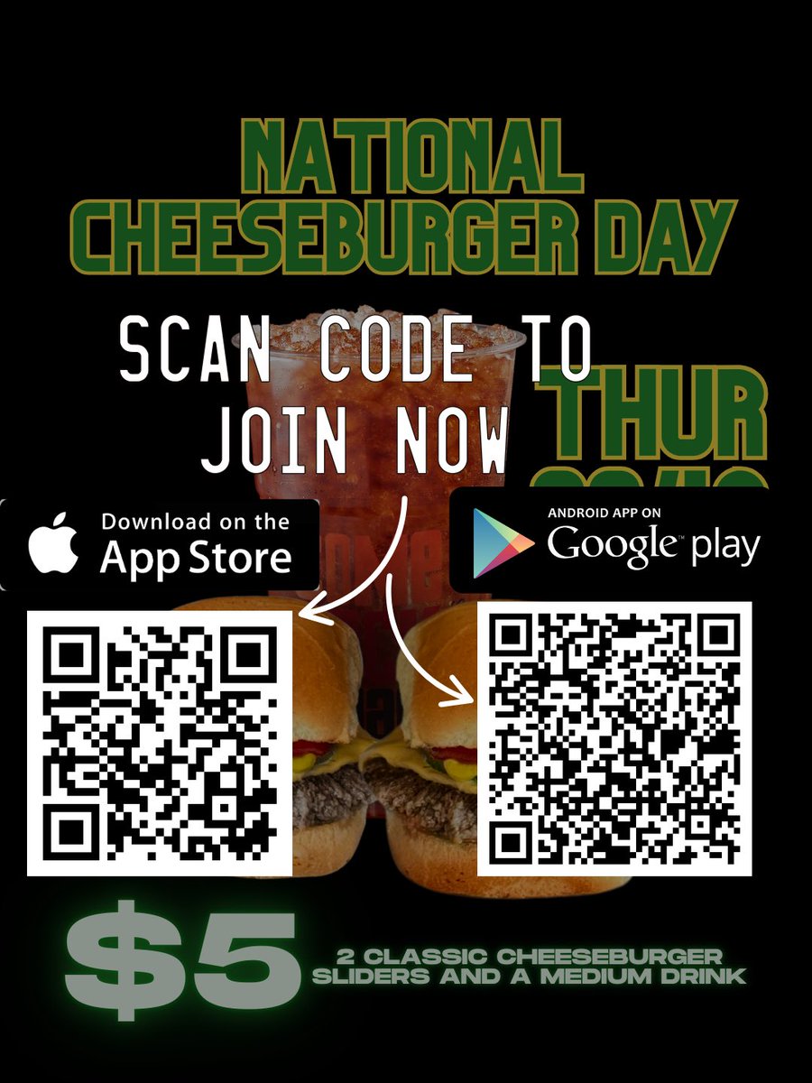 Be sure to join MyShack Rewards so you can participate in National Cheeseburger Day! Enjoy 2 Classic Cheeseburger Sliders and a medium drink for only $5! #NationalCheeseburgerDay #BurgerSliders