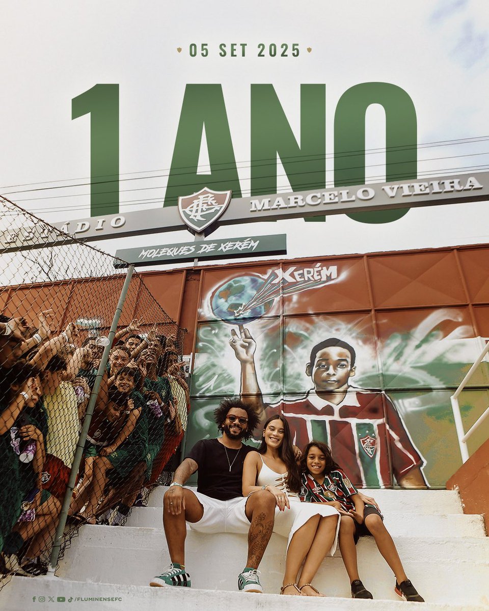 FluminenseFC's tweet image. Há 1 ano, o Fluminense eternizou a história de um dos maiores ídolos formados aqui: nosso estádio de Xerém ganhou o nome de Marcelo Vieira, em homenagem ao moleque que saiu daqui para conquistar o mundo.

Construído nos anos 90, o estádio sempre foi o palco dos primeiros…