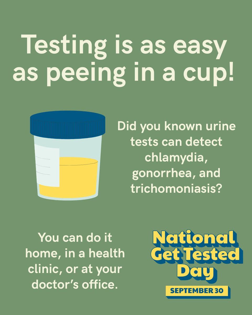STI testing is easy pee-sy 👏  Click here for resources about testing ashasexualhealth.org/national-get-t… #STItesting #STIawareness #GetTested #NGTD25 #NationalGetTestedDay #NGTD #STIprevention #STItest #TalkTestTreat #SaferSex #ASHA