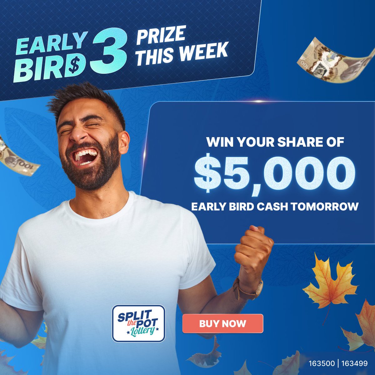 ⏰ Don’t miss your chance!

💵 $5,000 in CASH prizes are waiting in Early Bird 3, but only if you get your tickets before 11:59pm tomorrow.

Thank you for supporting Burnaby Meals on Wheels and 19 other local charities in BC.
🎟️ Grab your tickets now: bc.splitthepot.ca