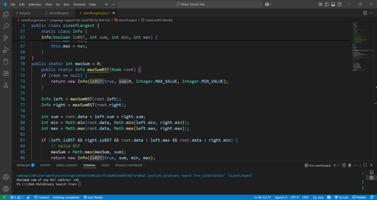 vku96625's tweet image. Solved two similar-looking but fundamentally different #BinaryTree problems! 1: Largest BST Subtree (by size)
2: LeetCode 1373: Maximum Sum BST in Binary Tree🔍 Key Insight:
#100DaysOfCode #LeetCode #Java #DSA