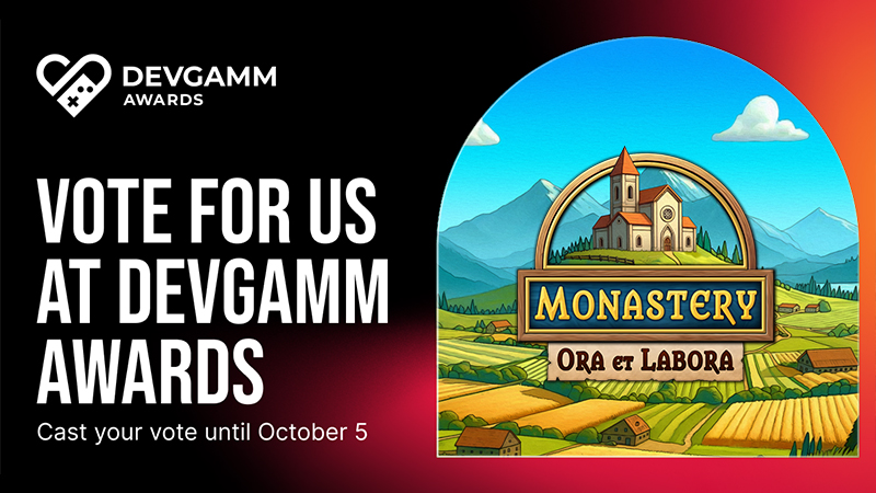We're competing in the <a href="/DevGAMM/">DevGAMM</a> Awards for the Community Vote! 🎮 Help us win by voting here: devgamm.fillout.com/community-vote…

1 vote per email. Voting ends Oct 5

In the meanwhile our public #playtest is going on and will remain open on #Steam until Sept 15.

Thanks for your support! 🙌