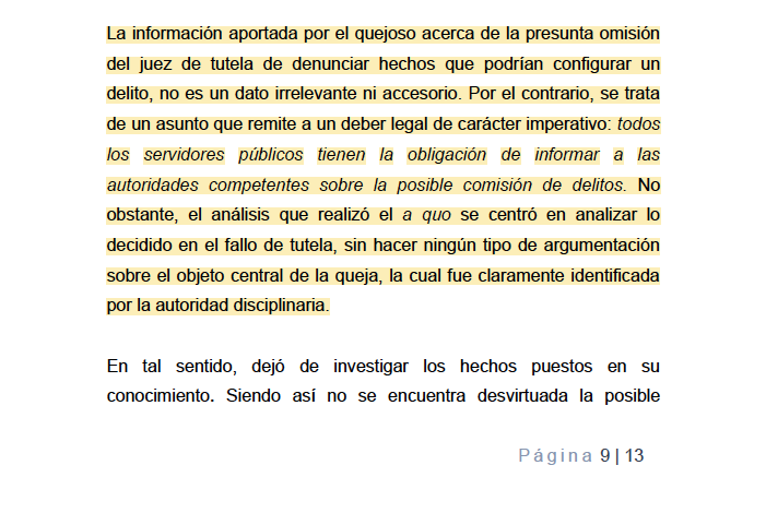 Melovides's tweet photo. Ordenan continuar la investigación disciplinaria contra un juez de tutela que, presuntamente, omitió el deber de compulsar copias por hechos que podrían constituir delito. Enlace: (Canal de WhatsApp) https://t.co/bIfpAz9AIj https://t.co/YaB17cPCzF