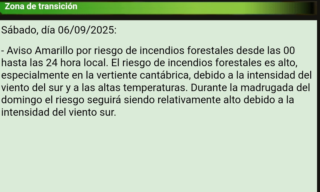 ⚠🔥 Aviso Amarillo mañana en #Álava por riesgo de incendios forestales de 00h a 24h.
