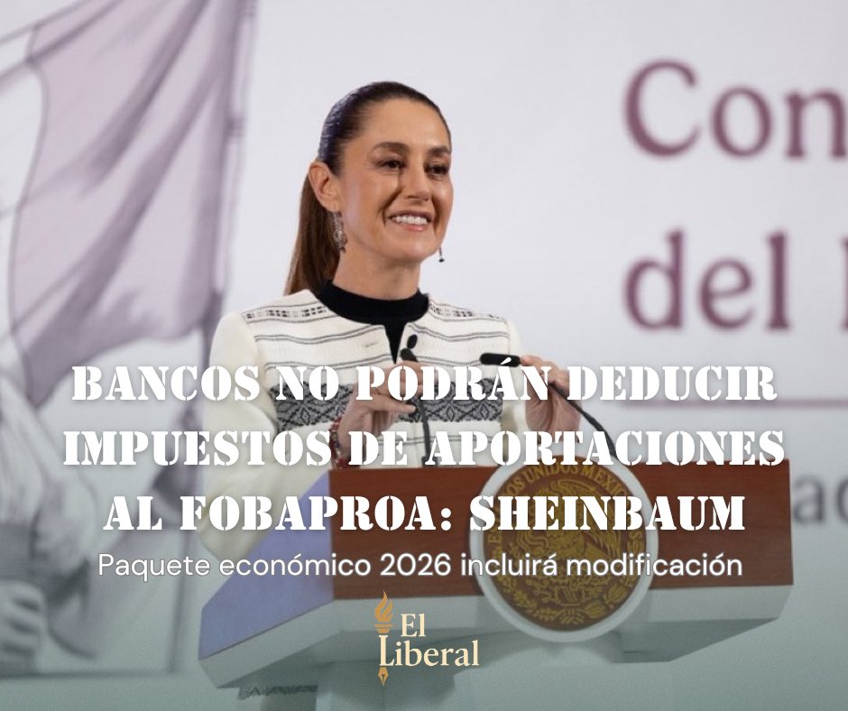 Bancos no podrán deducir impuestos de aportaciones al FOBAPROA: Sheinbaum

La presidenta de México Claudia Sheinbaum Pardo, presentó el adelanto del paquete económico 2026, el cual impedirá que los bancos deduzcan de impuestos al IPAB

#ClaudiaSheinbaum #Fobaproa