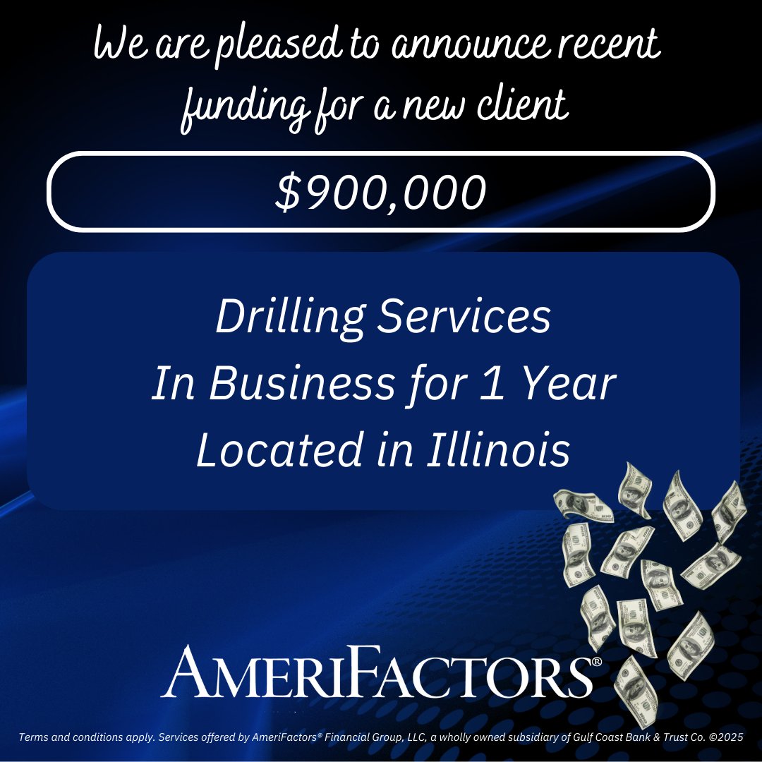 AmeriFactors's tweet image. AmeriFactors provides fast business funding. Contact us for a free quote. AmeriFactors.com
#businessfunding #accountsreceivablefinancing #cashflow #fastfunding #loanalternative #factoring #workingcapital #success #amerifactors