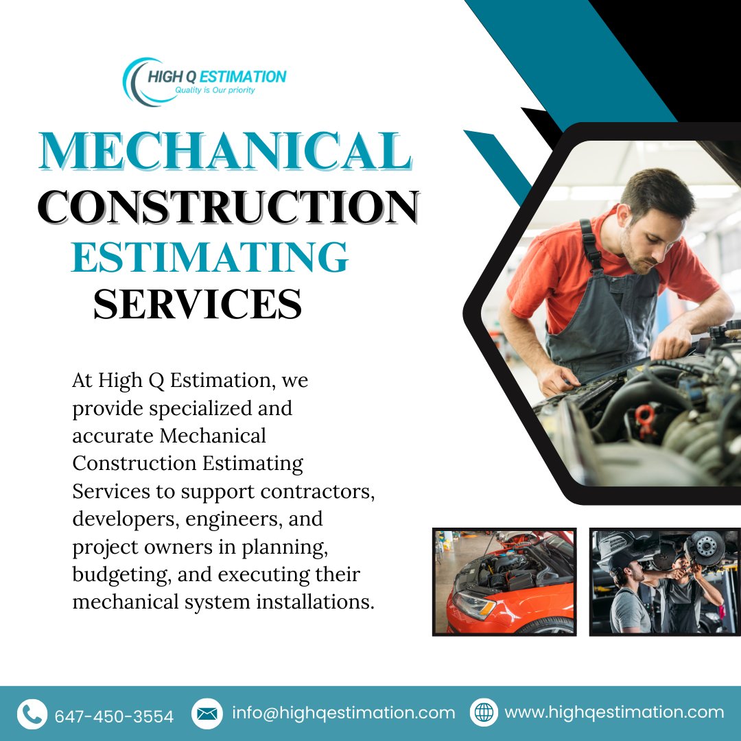 highqestimation's tweet image. ⚙️ Build with precision &amp;amp; confidence!
At High Q Estimation, we provide expert Mechanical Construction Estimating Services to support contractors, engineers &amp;amp; developers. 🚀
👉 highqestimation.com | info@highqestimation.com

#MechanicalEstimating #Construction #HighQEstimation