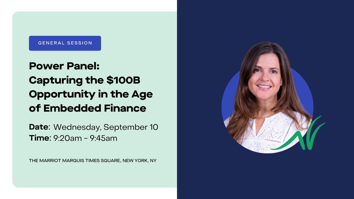 Early start at #FinovateFall next Wednesday? We think so! Come listen to our SVP &amp; Head of Embedded Finance, Lauren McCollom, and her fellow panelists as they drive into the massive opportunities in #EmbeddedFinance. The conversation kicks off at 9:20am ET on 9/10. See you there!