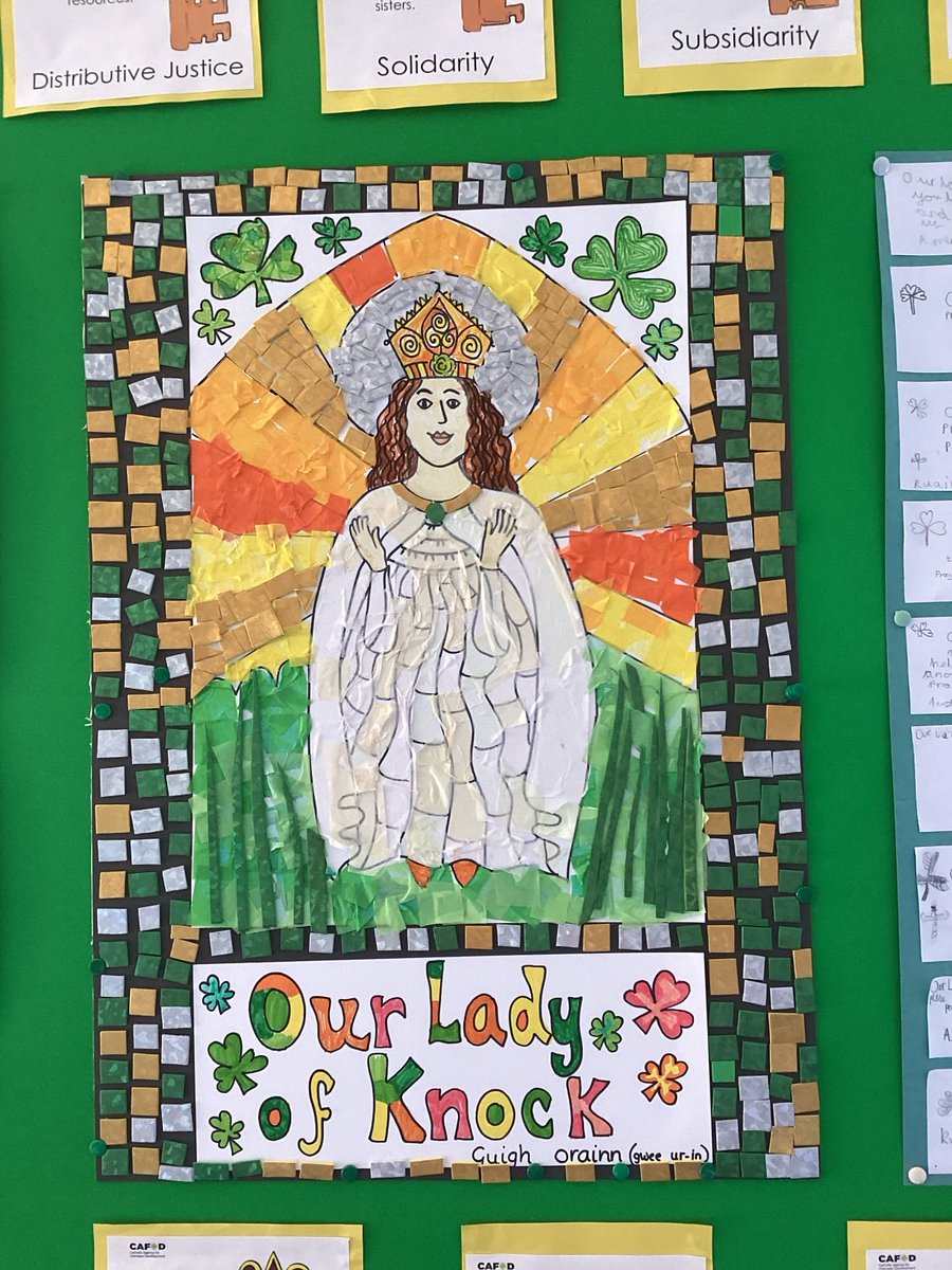 Year 3 and 4 have had a fantastic first week! It has been incredible to name our class Our Lady of Knock. The children have created some beautiful artwork and prayers for our class alter.
As we look forward to an exciting year ahead, Our Lady of Knock pray for us.