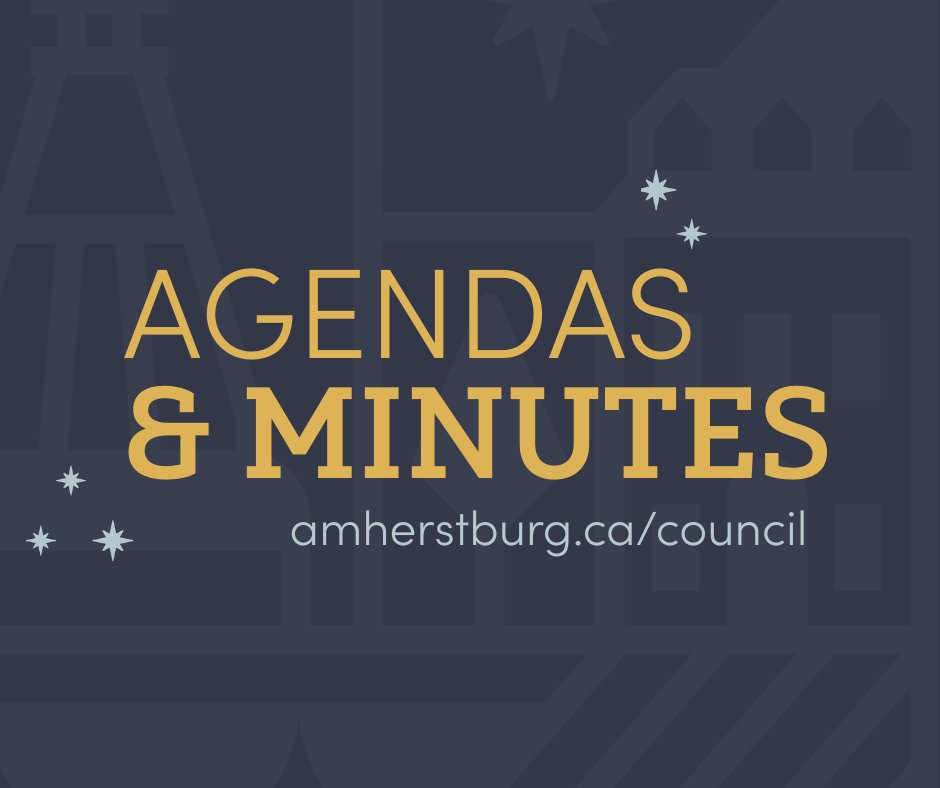 Keep up with the decisions shaping Amherstburg by following Town Council meetings and agendas. Know what’s happening in your community and how it affects you.

➡️ amherstburg.ca/council