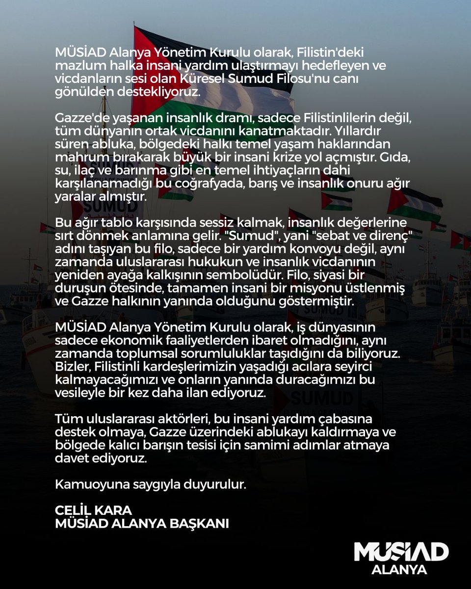 KÜRESEL SUMUD FİLOSUNUN YANINDAYIZ!

#MÜSİAD #MÜSİADAlanya #KüreselSumudFilosu