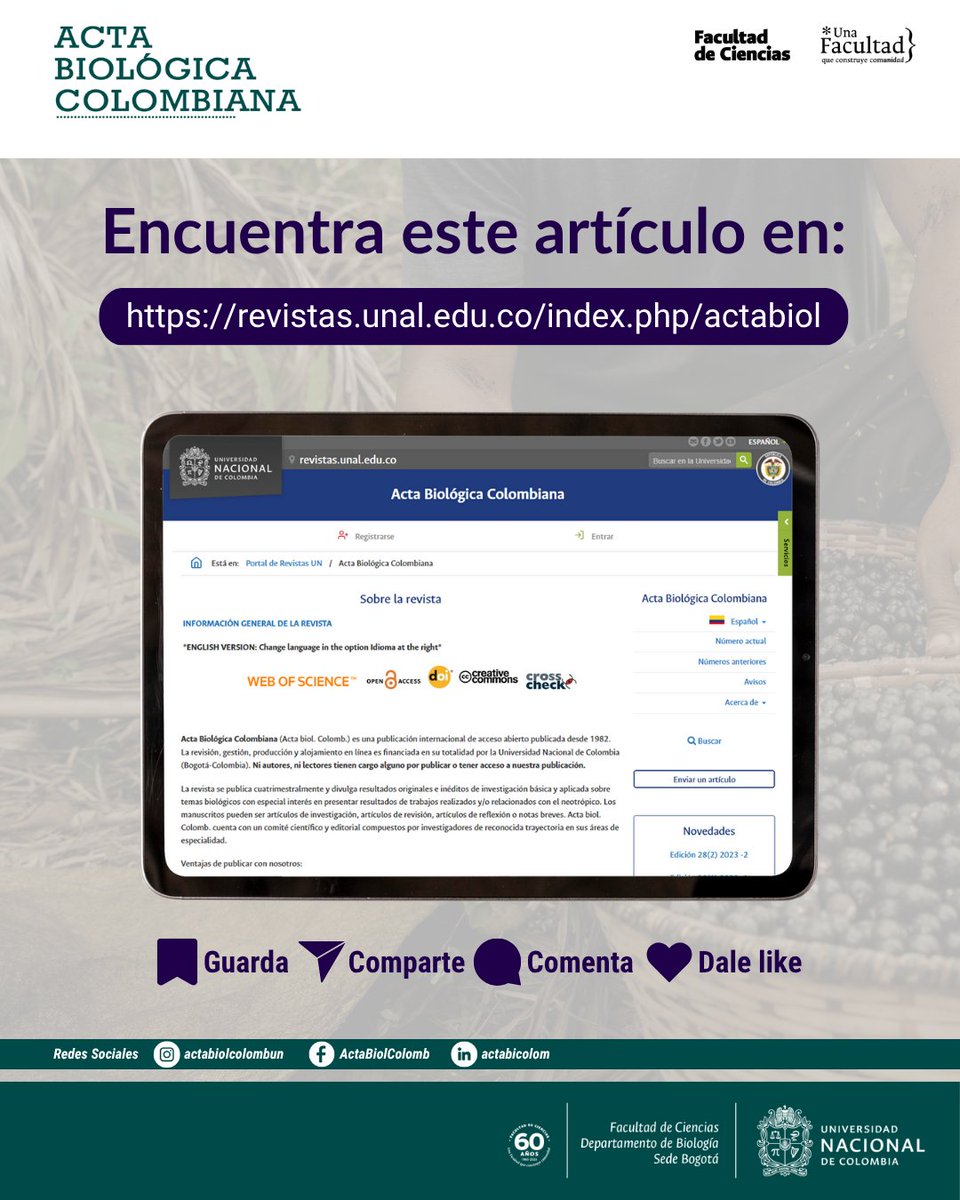 Revista Acta Biológica Colombiana UN tweet media