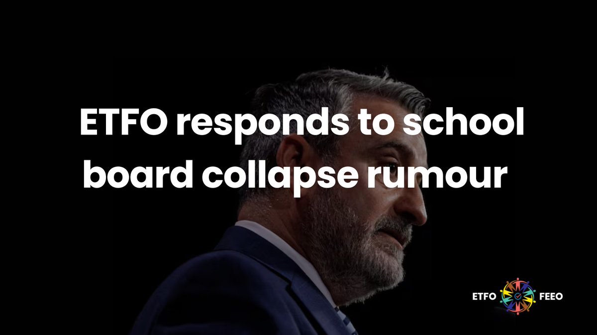 ETFO responds to #onted rumour. 
etfo.ca/news-publicati….

@etfopresident “Collapsing Ontario’s 72 school boards into four isn’t just a bad idea, it’s reckless, undemocratic, and an outright attack... Ford is manufacturing yet another crisis in education..."