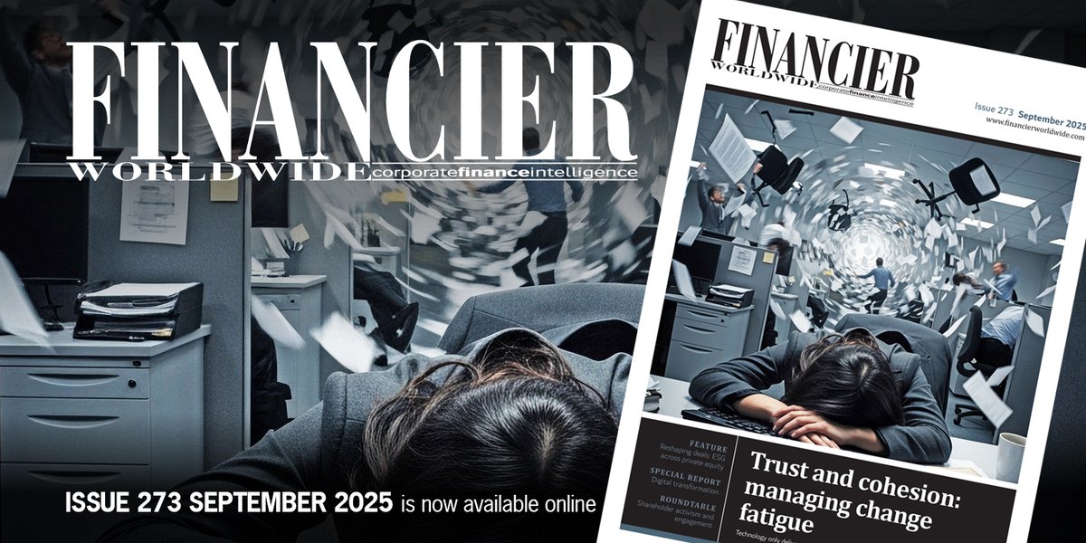 FWWMagazine's tweet image. The new September 2025 issue of Financier Worldwide features a cover story on change fatigue, a special report on #digitaltransformation , &amp;amp; a roundtable on #shareholderactivism &amp;amp; engagement. Find out more here: tinyurl.com/bdh9txzc 

#MergerControl #AIinFinance #CorporateAI