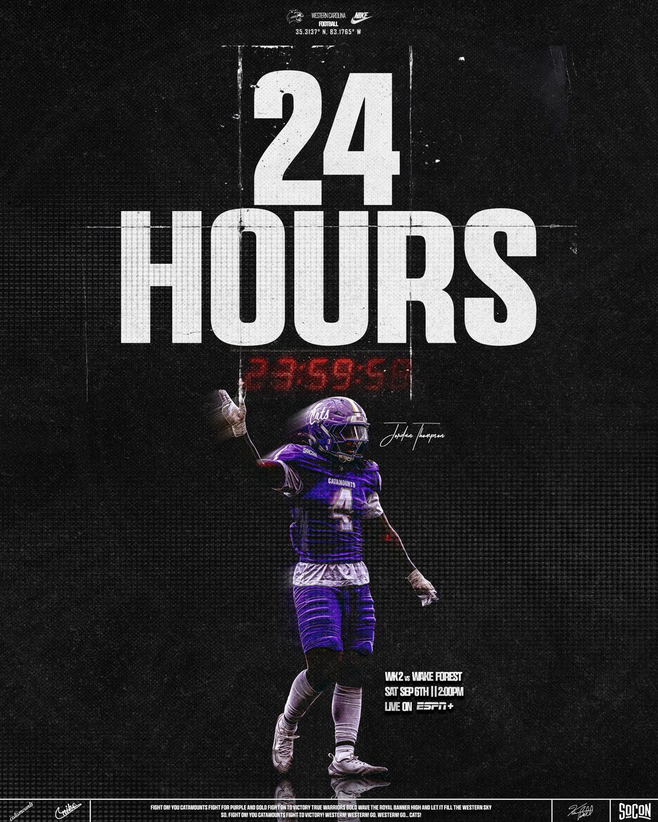 Western Carolina Football (@catamountsfb) on Twitter photo 𝟐𝟒 𝐇𝐨𝐮𝐫𝐬… 
#NoExcuses » #LOTE 𝟐𝟒 𝐇𝐨𝐮𝐫𝐬… 
#NoExcuses » #LOTE