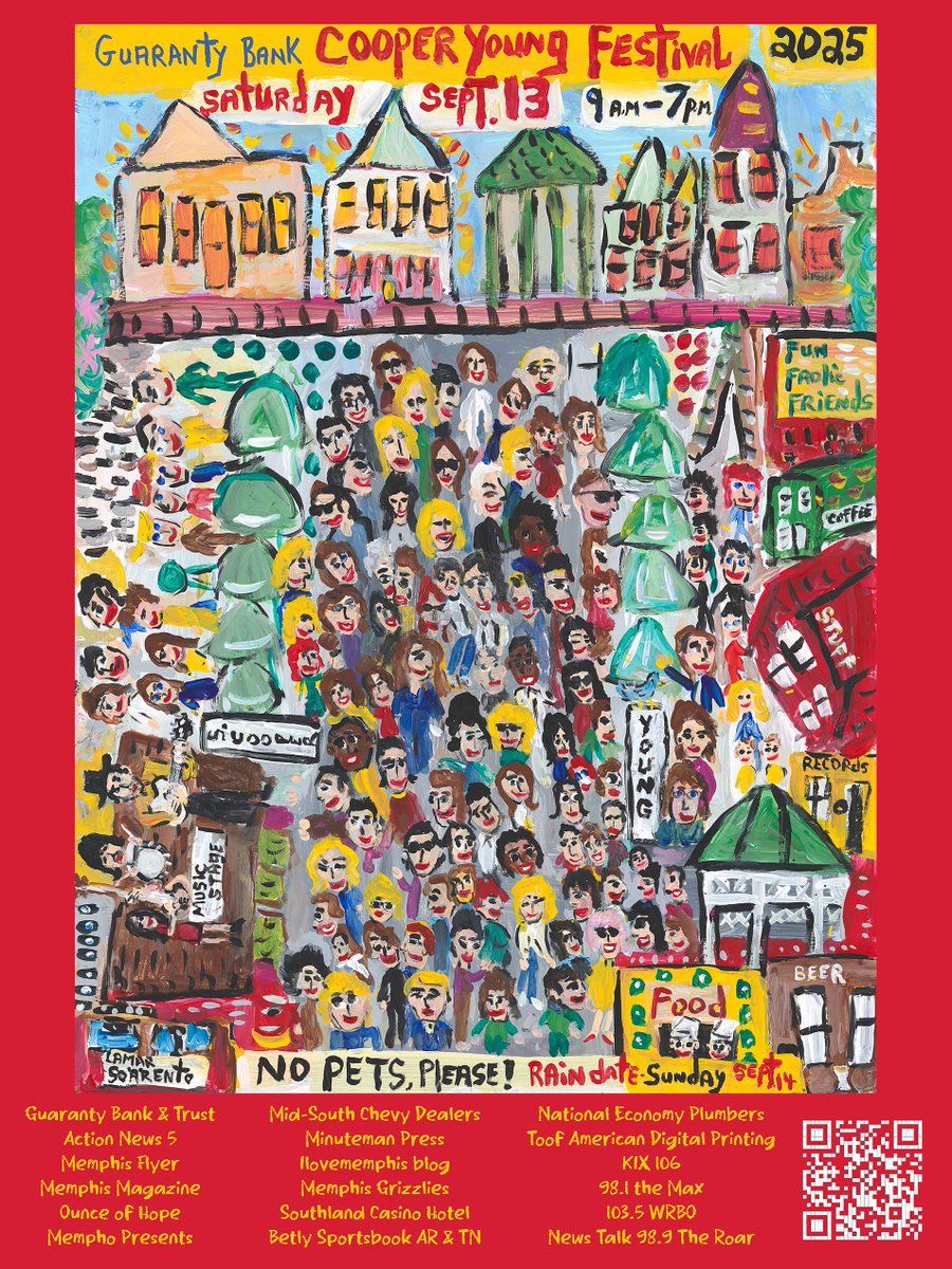 YIKES!  8 Days to go.........wow, it is going to be so much fun!!!  The biggest event in Memphis!  Will you join us this year?  Poster art by the Internationally known artist, LAMAR SORRENTO.  You can get a poster at our office before the FEST - call us.  901-276-7222.  Just $5