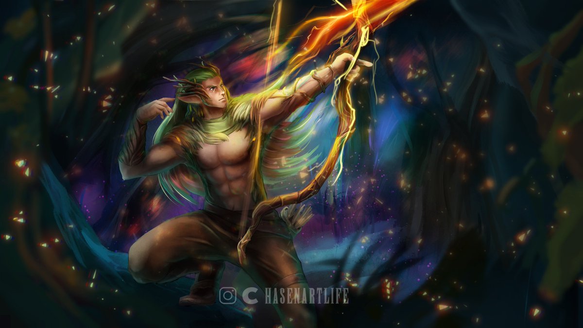- Mais que um elfo, sou um deus — Cette Fanart
Como não teve uma arte dele no livro dos Deuses-Menores, fiz esse projeto para ele ter alguma arte nova 🫶🏻 

#tormenta20 #t20 #characterdesign #elf #archer #fantasyart