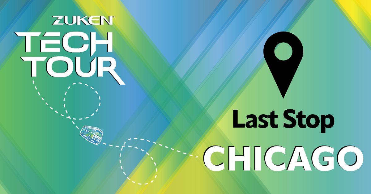 ZukenAmericas's tweet image. The finale of the #ZukenTechTour is set for Chicago on Sept 10 📍 🎉. This free, one-day event brings together engineers &amp;amp; designers for live E3.series demos, sessions led by our experts, lots of networking. Register today! okt.to/D2R1Nm 
 
#E3series #DigitalEngineering