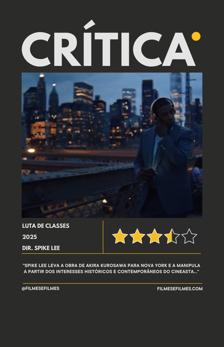 filmes_e_filmes's tweet photo. Confira em nosso site a crítica completa do novo filme dirigido por Spike Lee e protagonizado por Denzel Washington, que chegou hoje ao catálogo da Apple TV+.🔥🎥
#lutadeclasses #highest2lowest #spikelee #denzelwashington #applefilms #appletvplus #critica https://t.co/gGTneawk2T