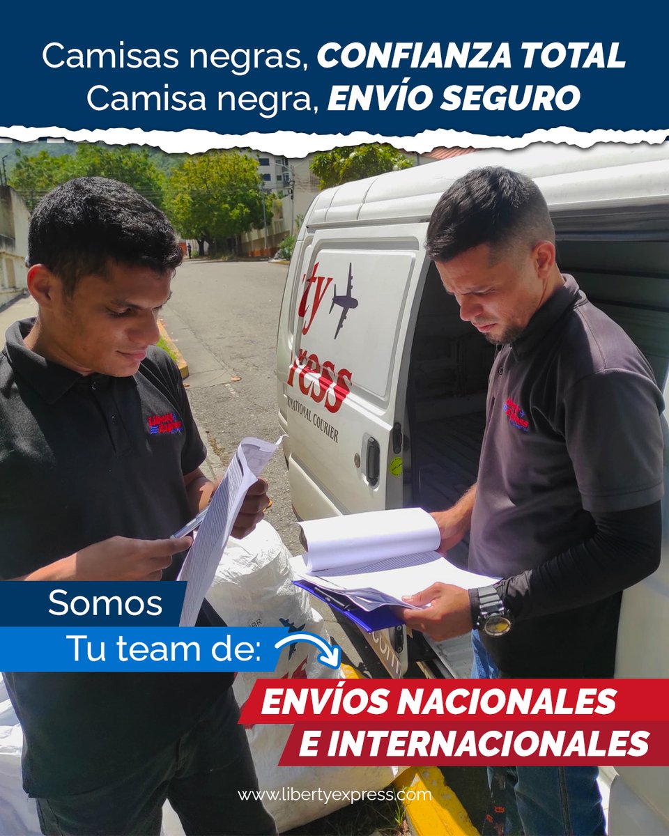 LibertyExpress's tweet photo. 📦🚚 Más que paquetes, entregamos tranquilidad.

Nuestro equipo de camisas negras siempre está listo para ti.

Liberty Express ¡Movemos tu Mundo!

#LibertyExpress #Courier #Venezuela #EnvíosInternacionales #Devoluciones #Paquetes #ComprasporInternet #MovemosTuMundo https://t.co/rV4jSH6c4l